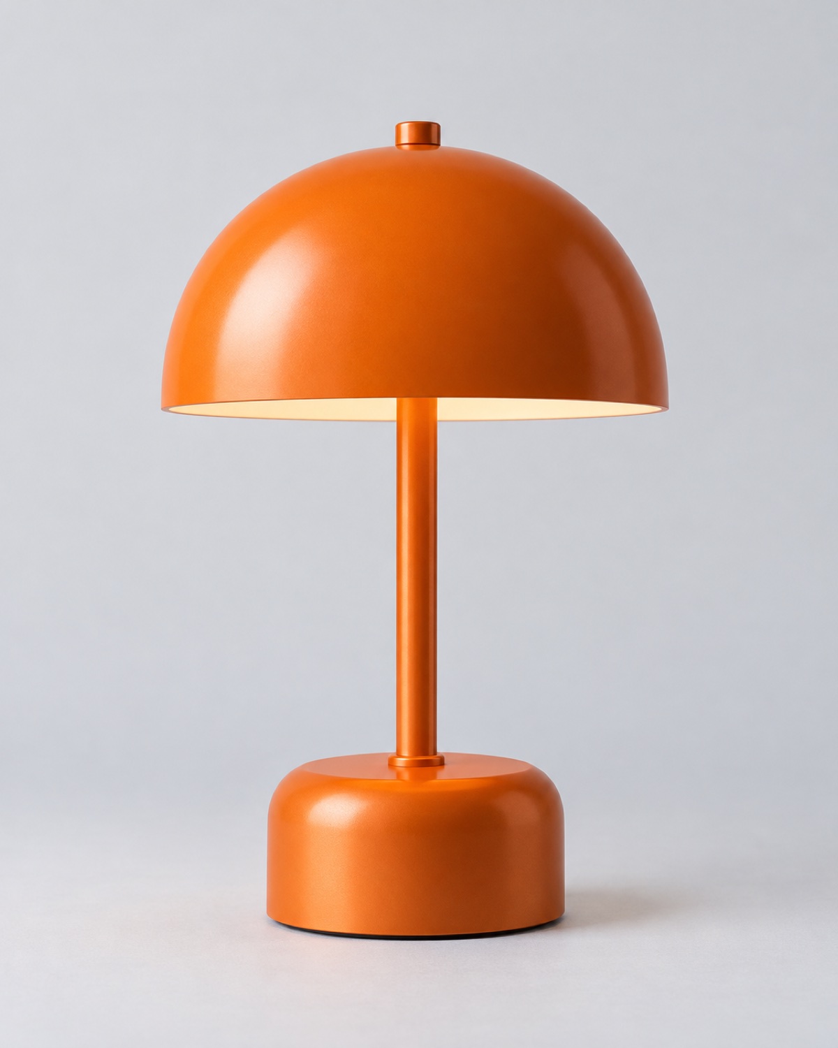 Tangerine orange portable metal lamp