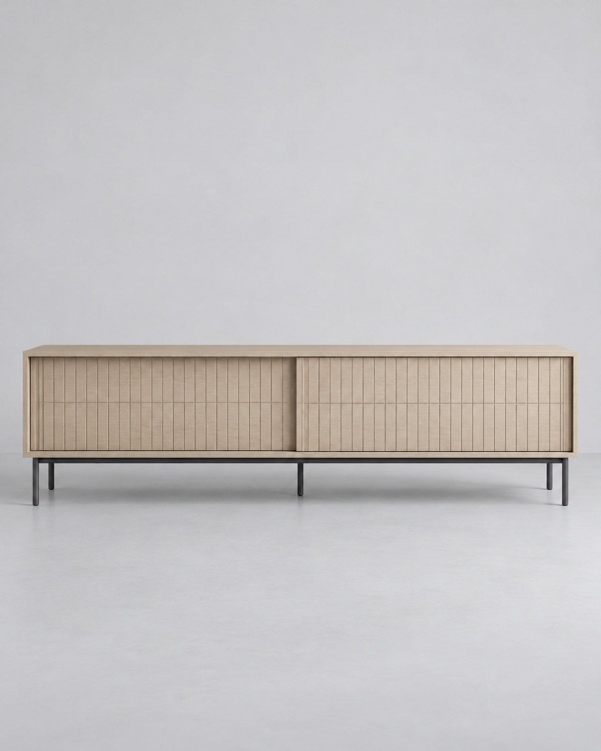 Low ash media unit with subtle vertical detailing